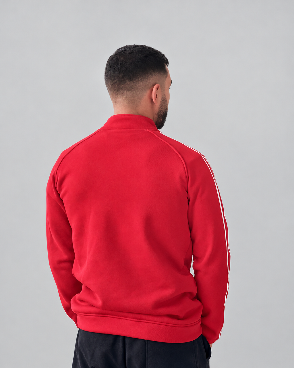 Half-Zip Club Africain en molleton gratté — Rouge et Noir