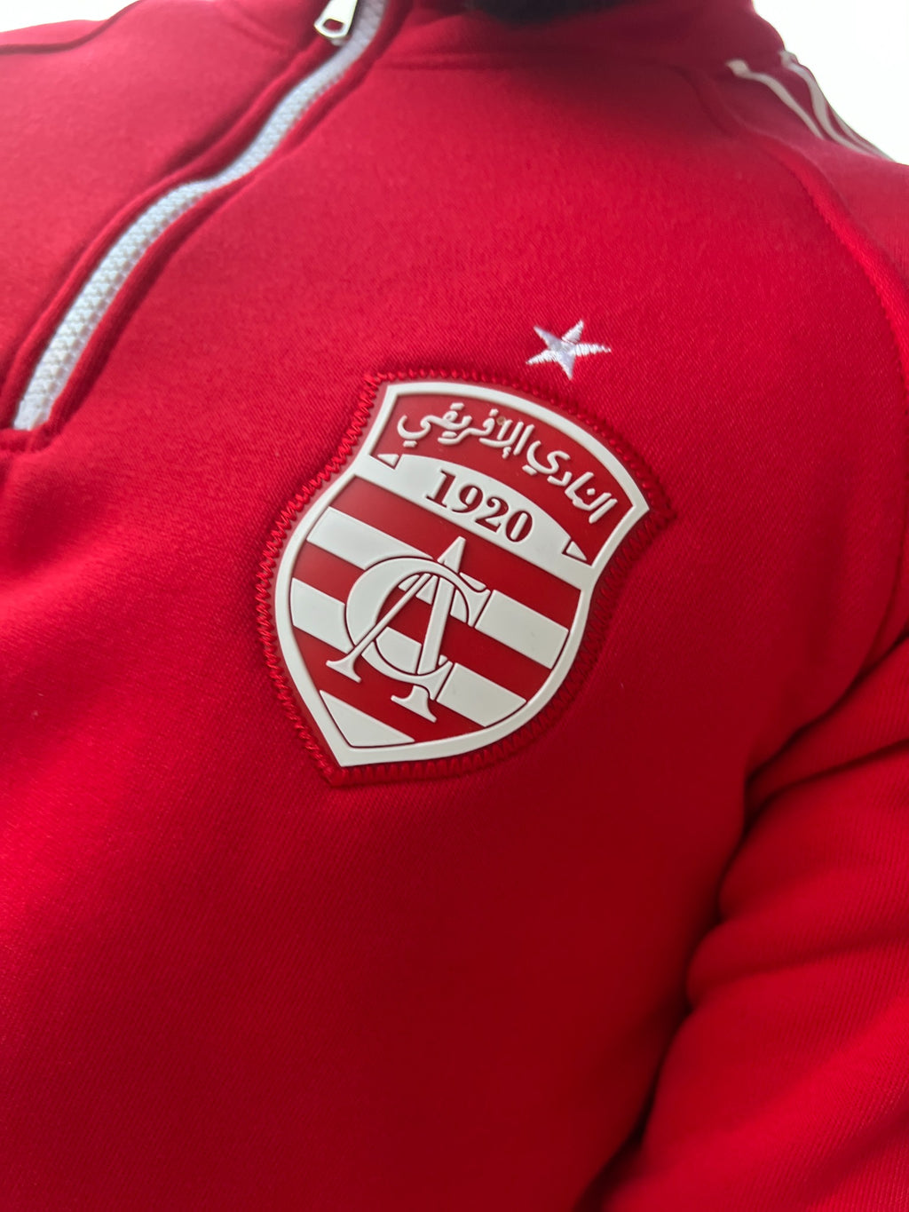 Half-Zip Club Africain en molleton gratté — Rouge et Noir