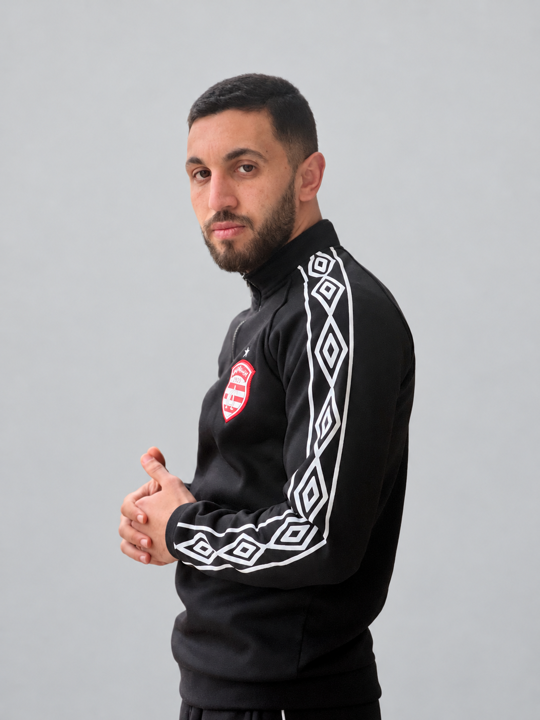 Half-Zip Club Africain en molleton gratté — Rouge et Noir